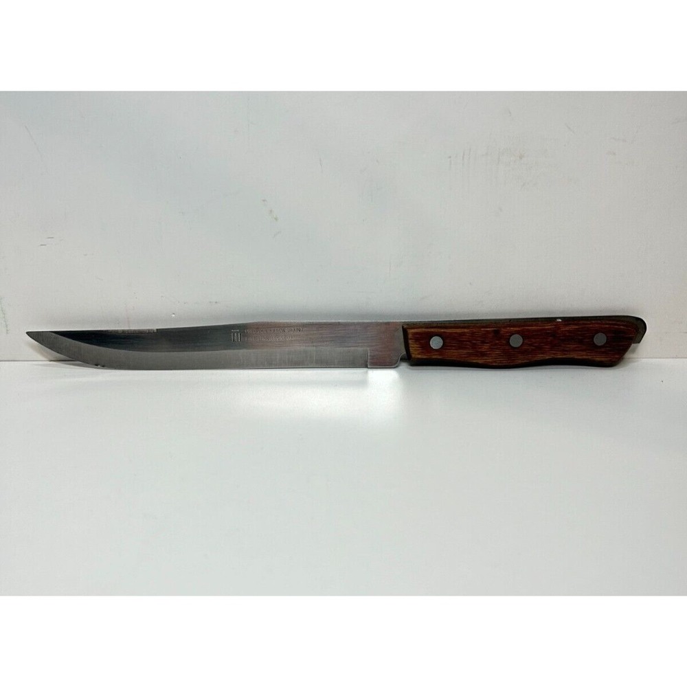 Precision Hollow Ground Fine Stainless Steel Slicing Knife 8" Blade Wood Handle